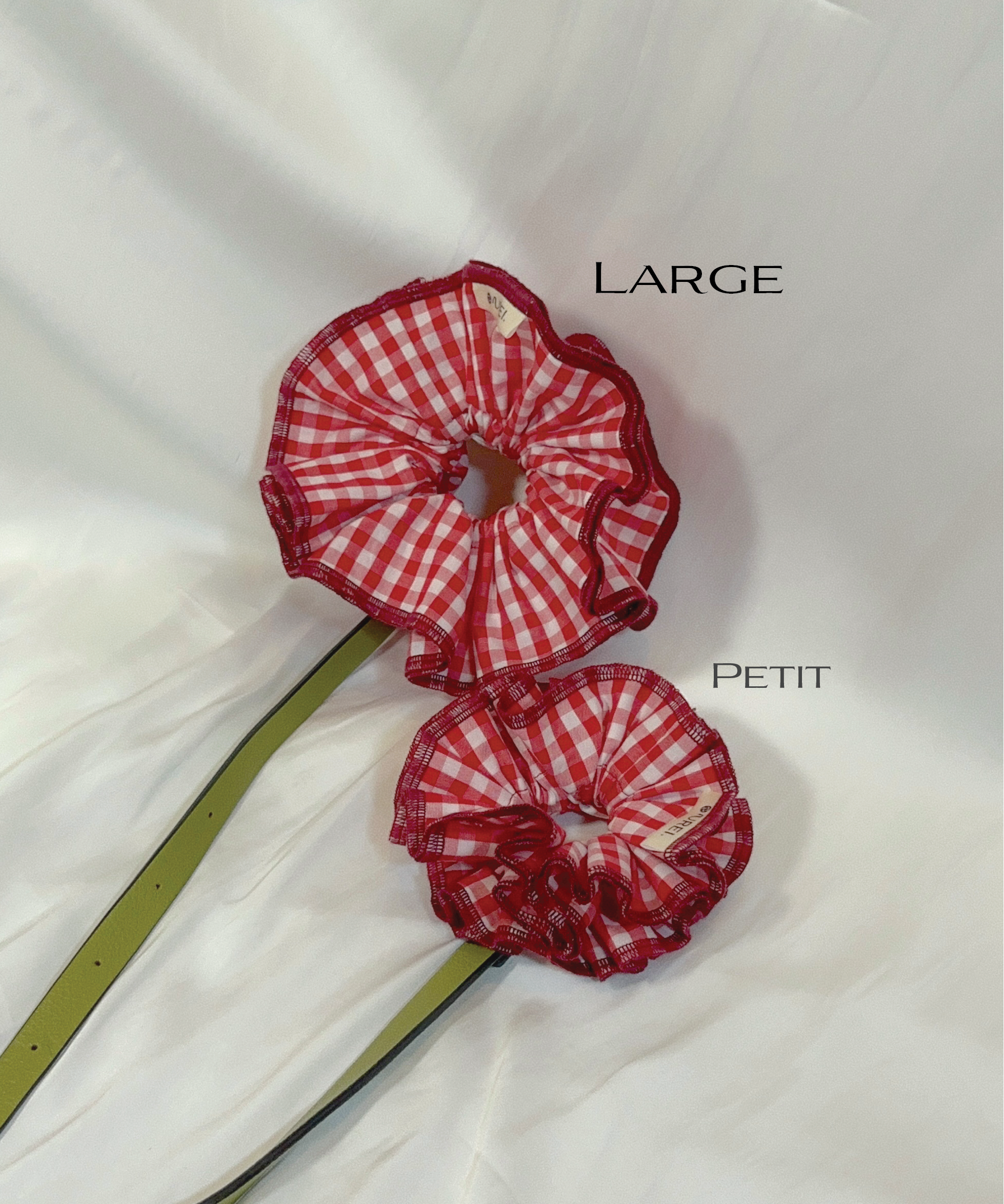 Petit Sweetheart Gingham Scrunchie - Upcycled Valentine's Hair Accessory