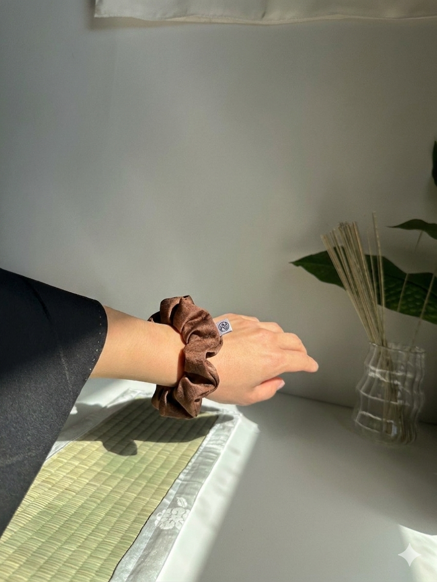 ほうじ茶｜Hojicha Kimono Scrunchie