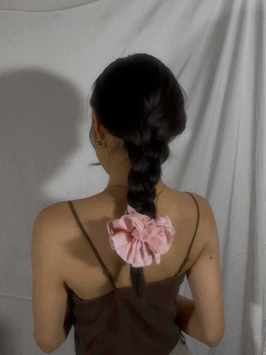 Petit Rose Chocolate Scrunchie - Upcycled Valentine's Hair Accessory