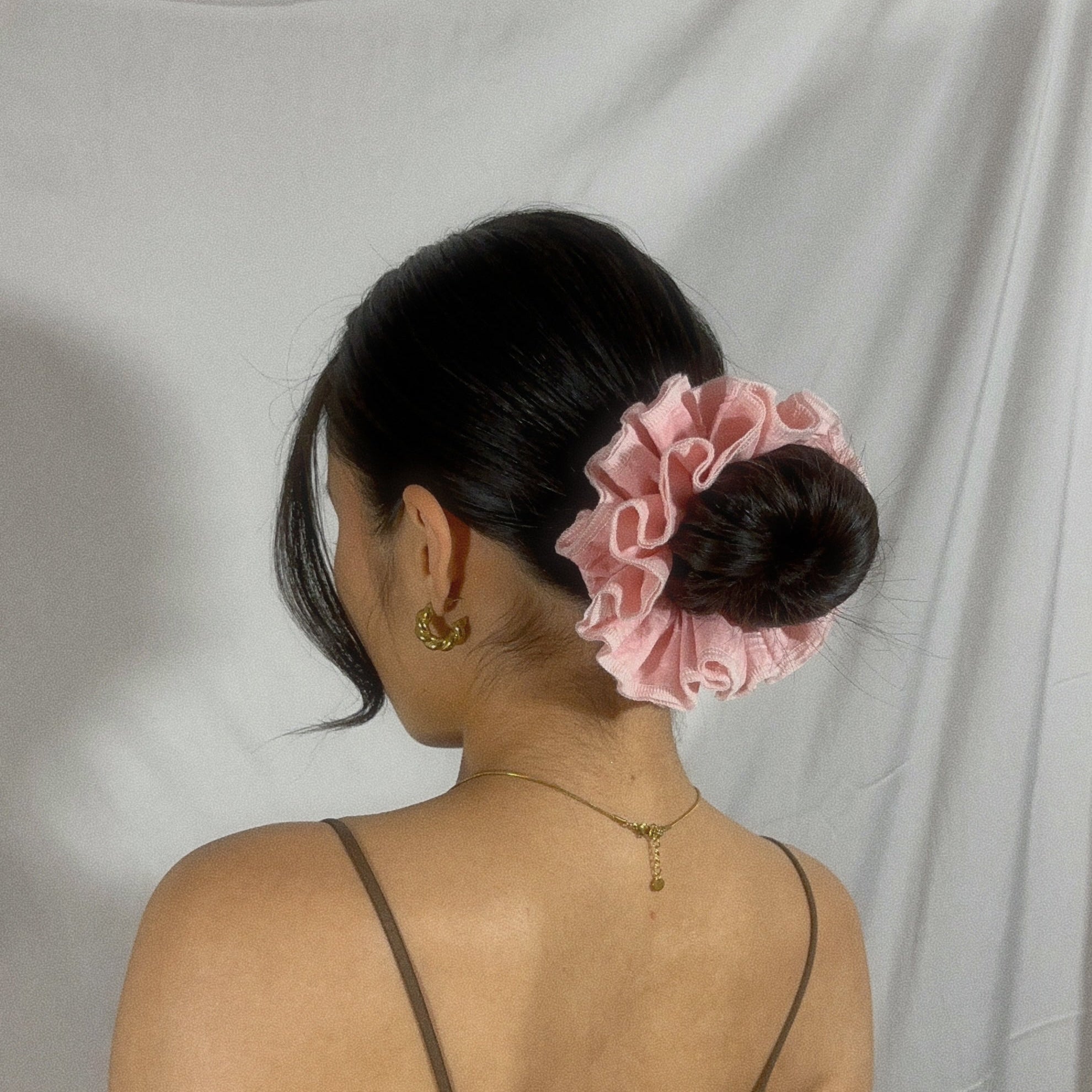 Petit Rose Chocolate Scrunchie - Upcycled Valentine's Hair Accessory