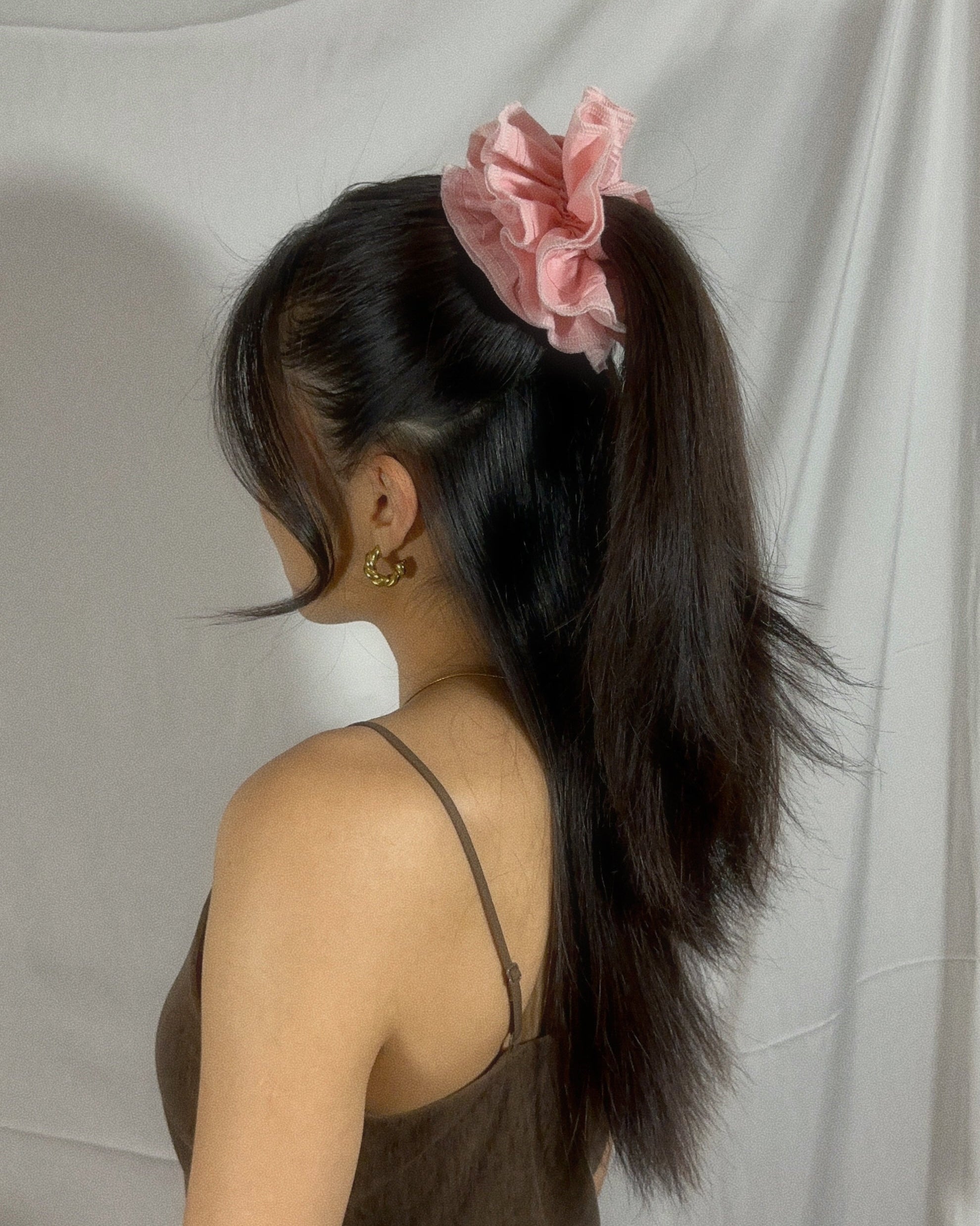 Petit Rose Chocolate Scrunchie - Upcycled Valentine's Hair Accessory